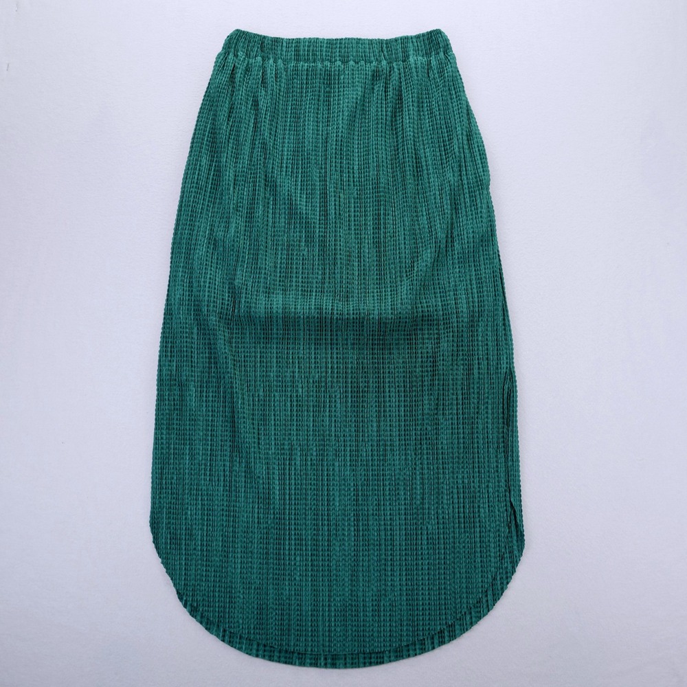 Sabina Musayev x Anthropologie Odelle Teal Pleated Plisse Tulip Hem Midi Skirt S - Picture 2 of 7